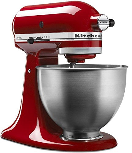 KitchenAid KSM75WH Classic Plus Series 4.5-Quart Tilt-Head Stand Mixer, White