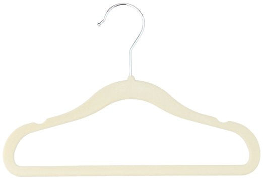 AmazonBasics Kids Velvet Hangers - 30 Pack, Beige